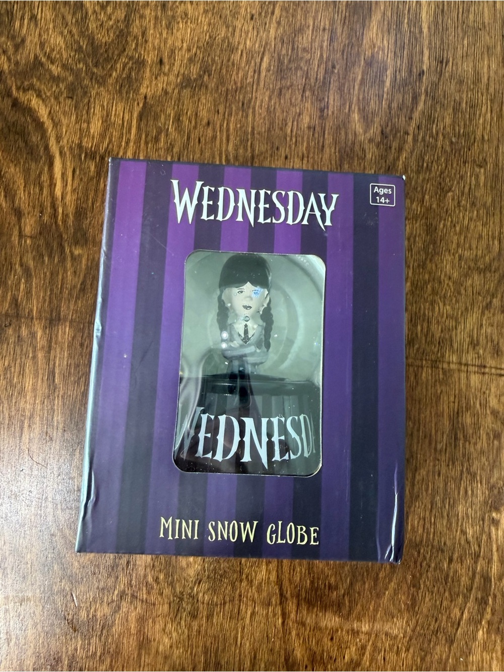 Wednesday Mini Snow Globe - Purple & Black Box